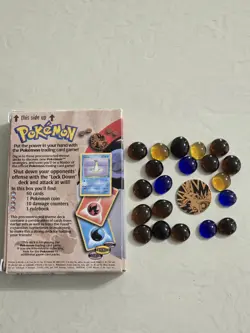 Vintage Pokemon TCG 1999 Aerodactyl Coin & 20 Damage Counters with Lockdown box - Image 2