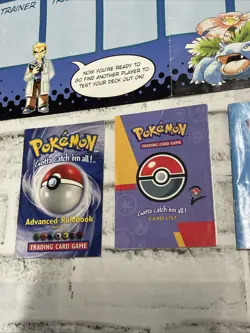 Pokemon TCG Original Playmat 1999 WOTC Double-Sided Map Poster & Manuals VGC Vtg - Image 2