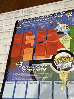 Pokemon TCG Original Playmat 1999 WOTC Double-Sided Map Poster & Manuals VGC Vtg - Image 4