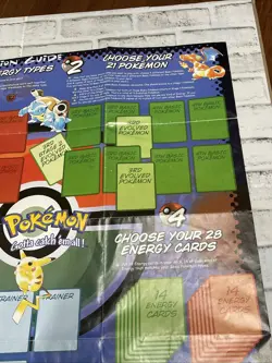 Pokemon TCG Original Playmat 1999 WOTC Double-Sided Map Poster & Manuals VGC Vtg - Image 5
