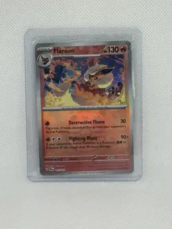Pokemon Flareon Prismatic Evolutions Master Ball Holo 013/131 - Image 1