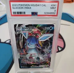 Graded PSA 9 Glaceon VMAX #041 Full Art FA Evolving Skies Pokemon TCG English - Image 1
