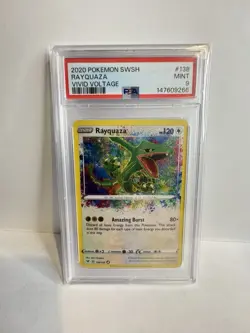 2020 Pokemon Vivid Voltage Rayquaza Amazing Rare #138 PSA 9 Mint - Image 3