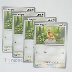 Pidgey 162/197 Regular x4 Playset 4x Pokemon S&V Obsidian Flames OBF - Image 1