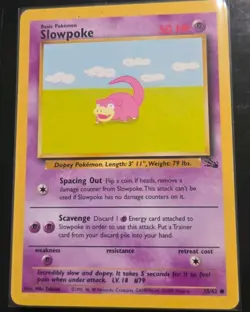 Wizards of the Coast Pokemon TCG Fossil Slowpoke 55/62 Common Eng 1999 1st - Image 1
