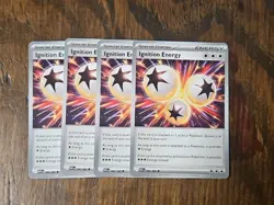 Pokemon TCG 4x Ignition Energy 086/086 White Flare English 4x Playset - Reg - NM - Image 1