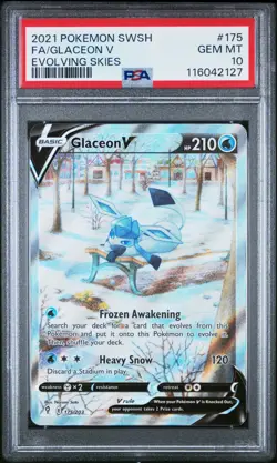 2021 Pokemon SWSH Evolving Skies #175 FA/Glaceon V PSA 10 - Image 3