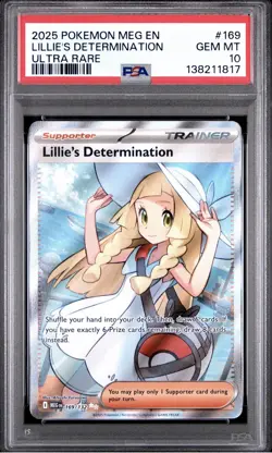 2025 POKEMON MEG EN-MEGA EVOLUTION ULTRA RARE #169 LILLIE'S DETERMINATION PSA 10 - Image 1