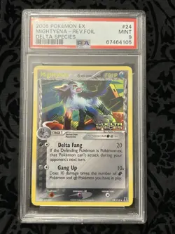 Pokemon TCG 2005 Delta Species Mightyena 24/113 Reverse Holo Rare PSA 9 - Image 1