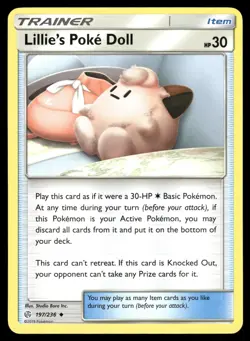 Lillie's Poke Doll 197/236 Uncommon Cosmic Eclipse Pokemon NM - Image 1