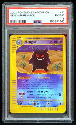 2002 Gengar Rev Holo #13/165 Expedition PSA 6 Pokemon Card - Image 1