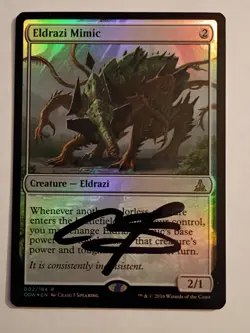 Magic The Gathering - 1x Signed Foil Eldrazi Mimic - Oath of the Gatewatch - Image 1