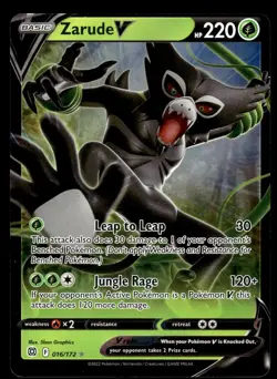 ZARUDE V - 016/172 Holo V Rare Brilliant Stars Pokemon MISCUT - Image 1