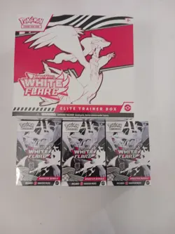 Pokemon White Flare Elite Trainer Box ETB & 3 Booster Bundles Lot - Image 1