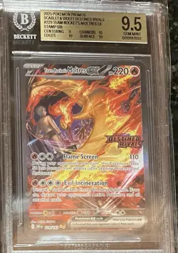 Pokemon Team Rocket's Moltres ex 229/182 SIR Holo Stamped 2025 BGS 9.5 - Image 1