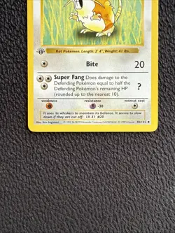 Raticate 1st Edition Base Set Shadowless 40/102 Pokemon 1999 Vintage LP - Image 2