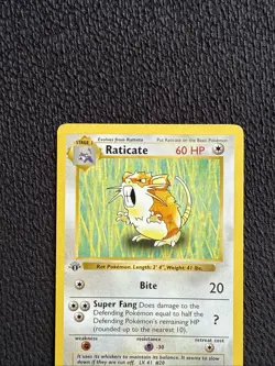Raticate 1st Edition Base Set Shadowless 40/102 Pokemon 1999 Vintage LP - Image 3