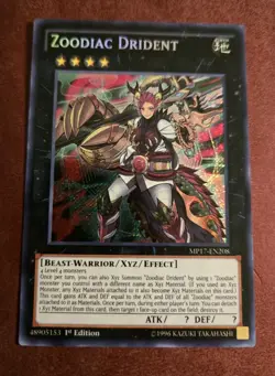 Zoodiac Drident Secret 1st Edition MP17-EN208 NM Yugioh - Image 1