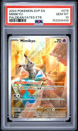 PSA 10 Mimikyu 075 Pokemon Black Star Promo Paldean Fates ETB Illustration Rare - Image 1
