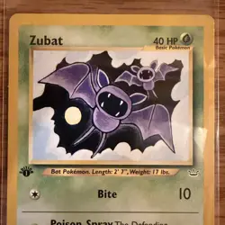 Pokemon TCG Zubat 59/64 1st Edition Neo Revelation NM - Image 3