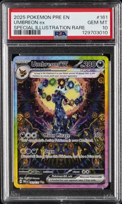2025 POKEMON PRE EN-PRISMATIC EVOLUTIONS #161 UMBREON EX PSA 10 - Image 1