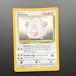 Pokemon TCG Chansey 3/102 Base Set Holo Rare 1999 WOTC 120 HP Basic Ken Sugimori - Image 1