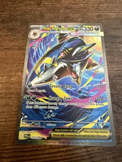 Mega Sharpedo ex 127/094 Special Illustration Rare Phantasmal Flames Pokemon NM - Image 1
