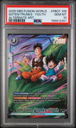 Son Goten/trunks : Youth FB07-105 Alternate Art Dragon Ball Fusion World PSA 10 - Image 1