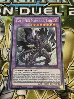 Yugioh! | Evil HERO Malicious Bane BROL-EN069 1st Edition Secret Rare | NM | - Image 1