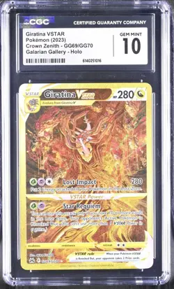 POKEMON TCG ENGLISH CROWN ZENITH #GG69 GIRATINA VSTAR CGC 10 GEM MINT - Image 1