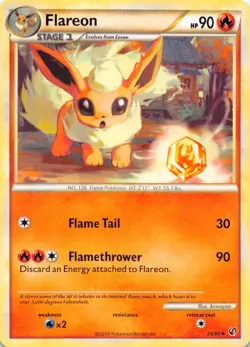 Flareon 26/90 Uncommon HGSS Undaunted Pokemon Lightly Played - Image 1