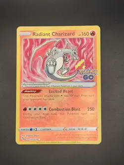 Pokemon TCG Radiant Charizard Pokemon Go 011/078 Holo Radiant Rare - Image 1