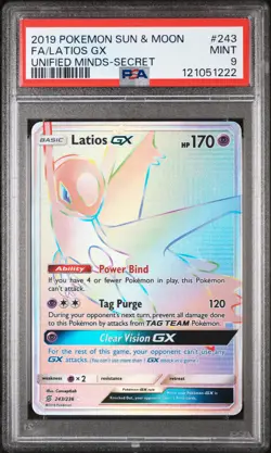 Latios GX 243/236 - Unified Minds - Graded PSA 9 MINT Pokemon Card - Image 3