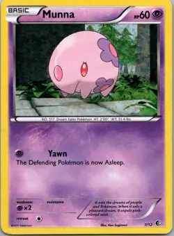 Pokemon TCG Munna 7/12 McDonalds Collection 2011 Holo LP - Image 1