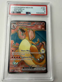 Pokemon Charizard EX 2023 PSA 5 Graded 183/165 Scarlet Violet MEWen - Image 1