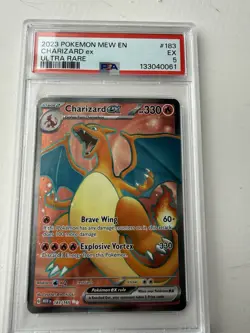 Pokemon Charizard EX 2023 PSA 5 Graded 183/165 Scarlet Violet MEWen - Image 2