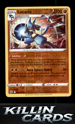 Reverse Holofoil Lucario 079/172 Pokemon Holo Rare SWSH09: Brilliant Stars Card - Image 1
