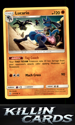 Lucario 117/236 Pokemon Rare SM - Unified Minds Card LP - Image 1