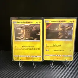 Detective Pikachu Lot of 4 All 3 Types of Pikachu’s Pokemon Cards TCG - Image 4