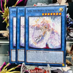 3x Yugioh Playset Saffira, Divine Dragon of the Voiceless Voice MP25-EN352 Comm - Image 1