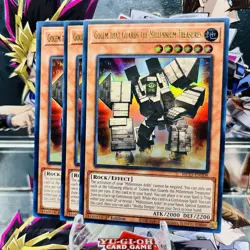 3x Yugioh Playset Golem that Guards the Millennium Treasures MP25-EN208 UR - Image 1