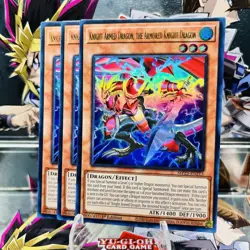 3x Yugioh Playset Knight Armed Dragon, the Armored Knight Dragon MP25-EN213 UR - Image 1