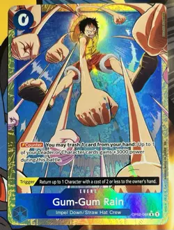 Gum-Gum Rain Luffy Alternate Art OP02-068 PRB02 One Piece Card Game - Image 2