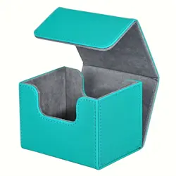Card Deck Box , Card Storage Box Fits 100 Single Sleeved Cards, PU Leather Stron - Image 4