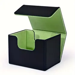 Card Deck Box , Card Storage Box Fits 100 Single Sleeved Cards, PU Leather Stron - Image 5