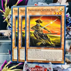 3x Yugioh Playset Ragnaraika Samurai Beetle MP25-EN343 Common 1st Ed Near Mint - Image 1