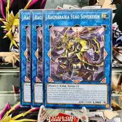 3x Yugioh Playset Ragnaraika Stag Sovereign MP25-EN357 Common 1st Ed Near Mint - Image 1