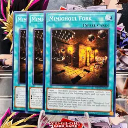 3x Yugioh Playset Mimighoul Fork MP25-EN435 Common 1st Ed Near Mint - Image 1