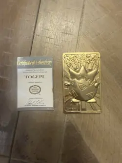 Vintage Pokemon 23K Gold Plated Trading Card - Togepi 1999 Burger King rare find - Image 1