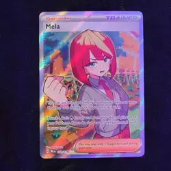 Pokemon Mela 140/131 Prismatic Evolutions SV Ultra Rare Full Art Trainer Mint - Image 1